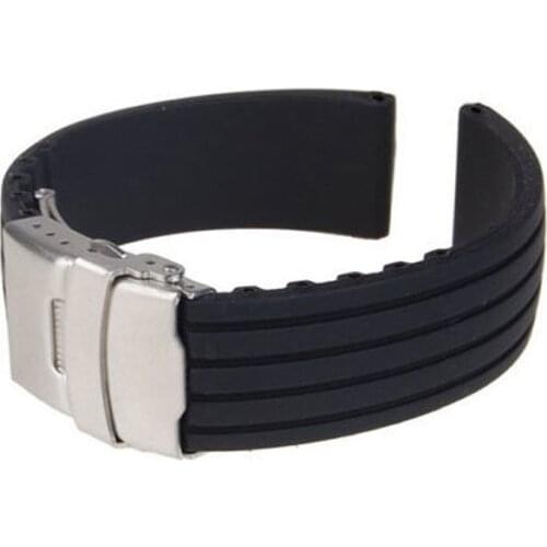 Watch Band Strap Clasp Soft Silicone Wristband Wristwatch Band Sports Watch Straps Replacement Accessories 18mm 20mm 22mm 24mm