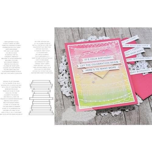 Wishing Phrase Letters Words Metal Cutting Dies and Clear Stamps for Scrapbooking Craft Stencil DIY Album Seal Sheet Decor Model