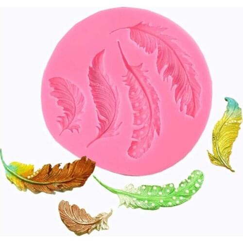DIY Birds Feather Lace Border Silicone Molds Wedding Cupcake Topper Mold Fondant Cake Decorating Tools Chocolate Gumpaste Moulds