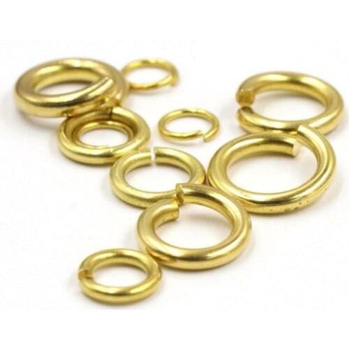 50pcs Solid Brass Open O Ring Seam Round Jump Ring Garments Shoes Leather Craft Bag Jewelry Findings Repair Connectors