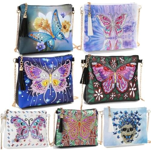 Shoulder Bag DIY 5D Diamond Painting Special Shaped Drill Cross Stitch Handbag Crossbody Wallet Embroidery for Girl Women Craft