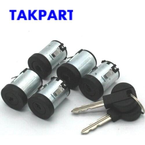 TAKPART 5 X Barrel Car Door Lock Set With 2 Keys For Peugeot Expert 806 For Citroen Synergie Dispatch