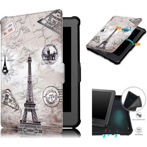 Smart Magnetic Funda Case for Kobo Clara HD 6 Tablet 2018 New Ultra Slim Protective Cover TPU + PU Leather Case With Stylus Pen