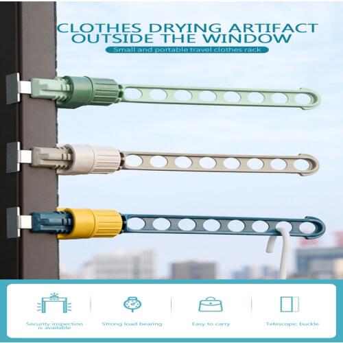 Clothing Window Frame Hanger Home Storage Finishing Retractable Indoor Space Saver Clothes Hangers Drying Rack