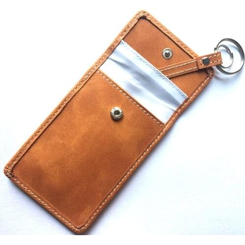 Japan PU Faraday Car Keys RFID Signal Blocker Case FOB Shielding Pouch Portable Credit Card Bags Organizer Keys Wallet BAG1048