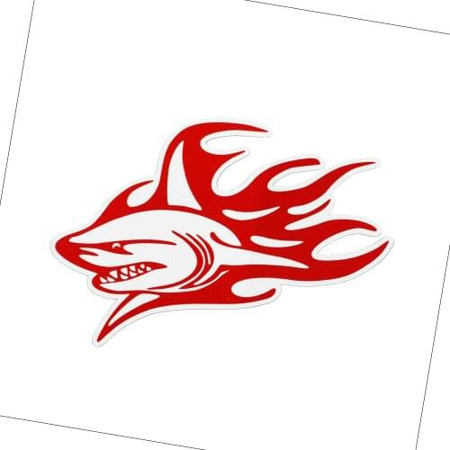 Funny Car Sticker Red Shark Auto Accessories KK Vinyl Decorative Motorcycle Decals PVC 13.3cm X 8.3cm