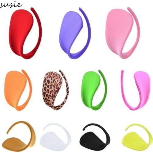 Women C String Mini Cover Briefs Solid Color Invisible Knickers Leopard Lingerie