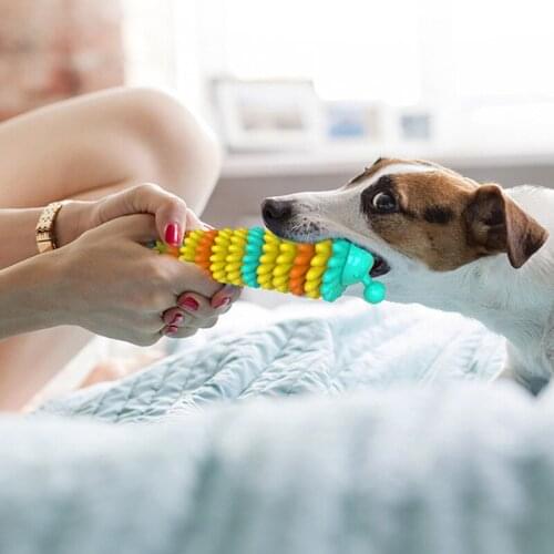 Dog Bite-Resistant Chew Toy Aggressive Chewer Dogdurable Interactive Toothbrush Tough Indestructible Natural Rubber Teeth Clean