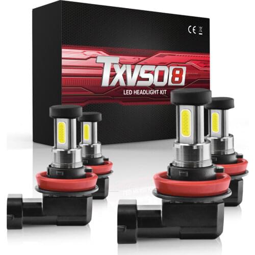 Two pieces Mini LED Car Headlight Bulbs 40000LM 55W 6000K fog lights Bulbs Lamp H1 9005 9006 9012 H9 H11 fog lights