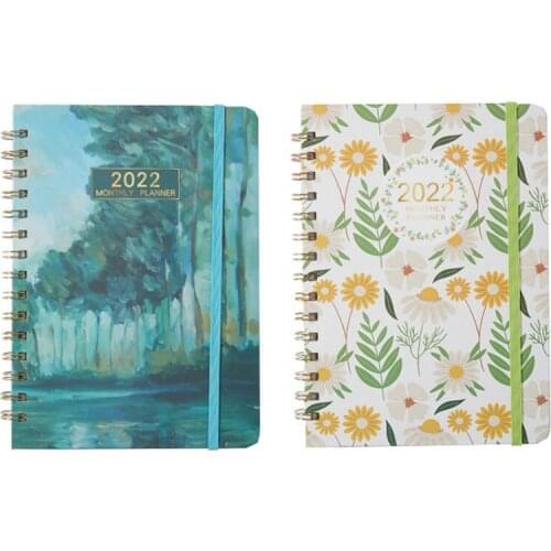 2022 full English coil schedule book A5 loose-leaf notebook 365 days time management