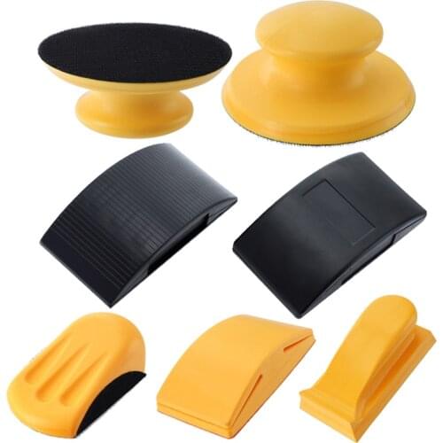 5 Inch Sanding Block Rubber Sanding Disc Hook Loop Grinding Block for Manual Polishing Rust Removal