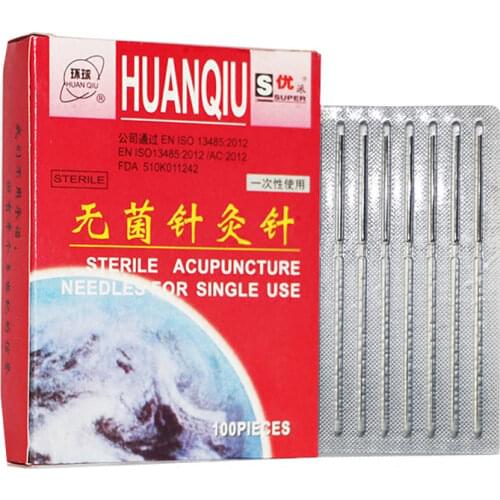 5 boxes HuanQiu Disposable Sterile Acupuncture Needle acupuntura ZhenJiu Needle For Single Use 100pcs Per Pack