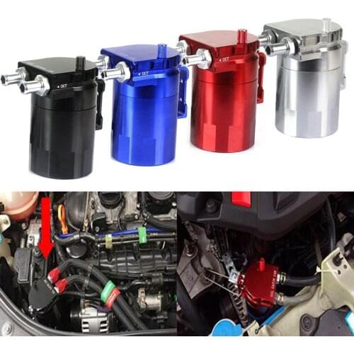 Car Universal Oil Catch Tank Fuel Tank 300ml Auto Aluminum Catch Can Oil Tank 300ml with Parts Kit Baffled Reservoir Fuel Tanks