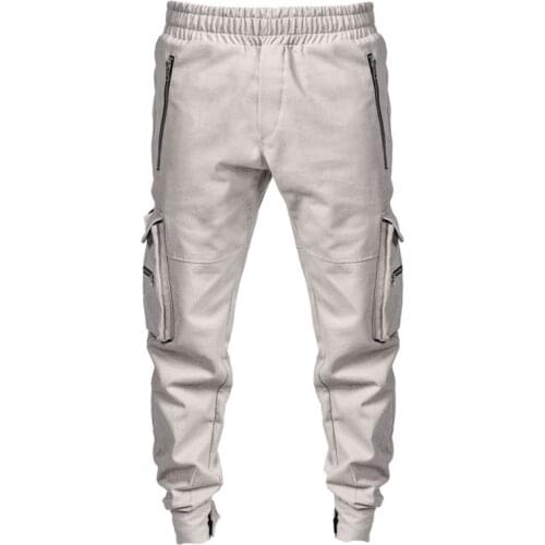 Men Cargo Pants Black Ribbons Block Multi-Pocket Harem Joggers Harajuku Sweatpant Hip Hop Casual Male Trousers