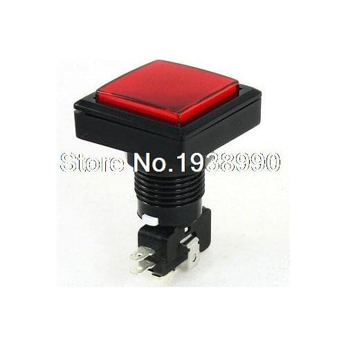 Panel Mounted Red Light SPDT Momentary Game Square Push Button Switch