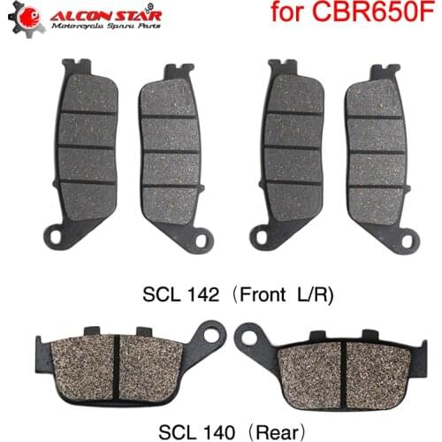 Alconstar- Motorcycle Brake Pads Set for Honda CBR650F 2014 2015 Motocross Front right/Left Brake Pads and Rear Brake Pads Set