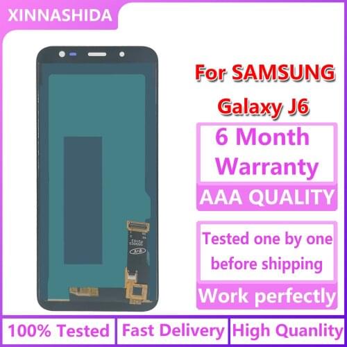 Copy-OLED LCD Display For Samsung Galaxy J600 J6 2018 J600F 5.6 Inch Touch Screen Digitizer Assembly Repair Parts Tested