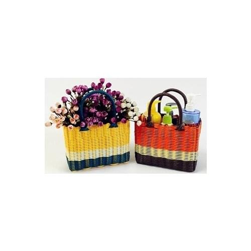Hand woven plastic basket, home Storage basket, bathroom basket free shipping