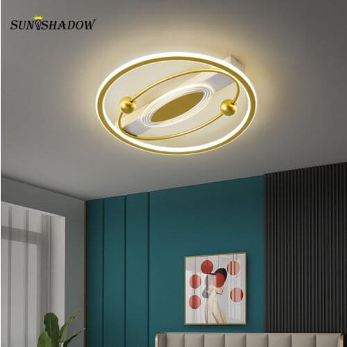 Round Led Chandelier Modern Home Chandelier Lighting Fixtures for Living room Bedroom Dining room Kitchen Ceiling Led Black&Gold