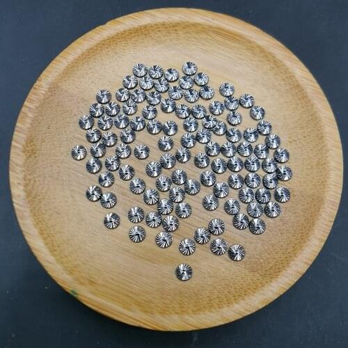 Cutted Nailhead Hot-Fix Loose Rhinestuds 4MM Gun Metal Shoes Jewellery Round Metal Studs Diy Accessories For shoes