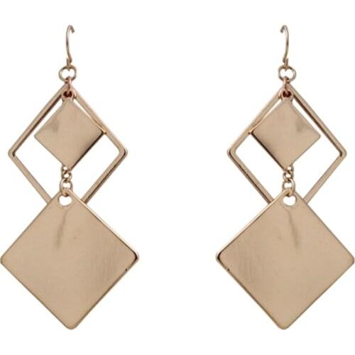 Western style exaggerate fashion brand gold geometric long female dangle pendant earrings