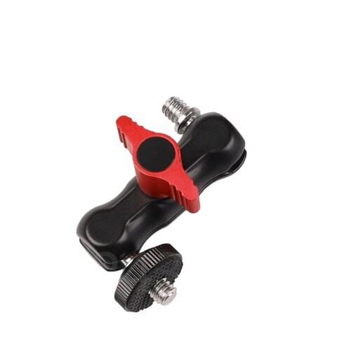 Magic Arm Monitor Mount w/ Double Ballheads +1/4" Screw for Camera Field Monitor LED Video Light Camera Cage