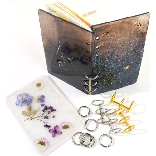 MD162 Metal Ring Buckle For Resin Notebook Cover Crystal UV Epoxy Book Creative Gift Castiing Resin Silicone Mold Paper Rings