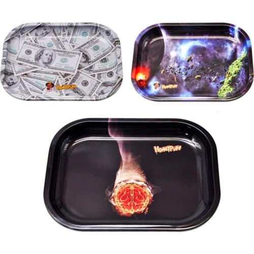 HONEYPUFF Metal Rolling Tray Tin 140MM*180MM Tobacco Herb Rolling Paper Trays Storage Case For Smoking Accessories Mans Gadgets