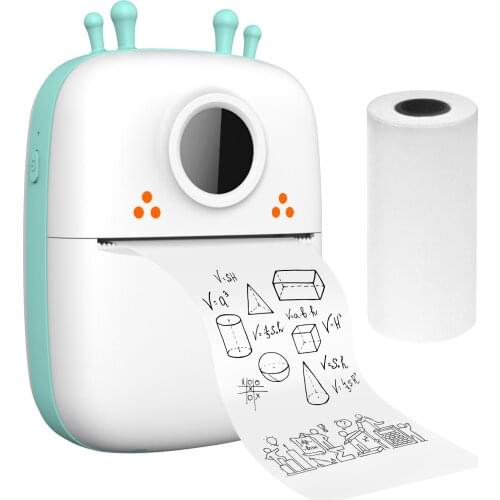 Mini Phone Printer Multi-function Portable Printer Wireless Pocket Printer for iOS & Android with 1 Roll of Print Paper 57*25mm