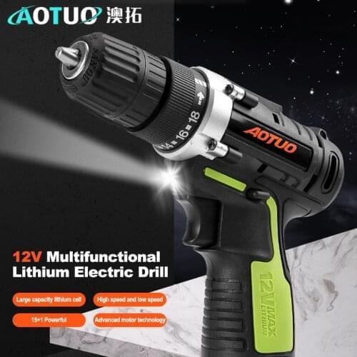 Cordless Electric Screwdriver Set Multi Drill Power Tools Rechargeable Double Speed Wireless Electric Power Tools Kit 12V 32PCS