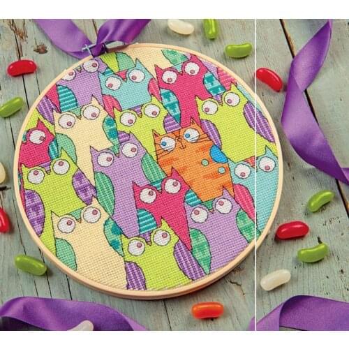 Needlework Cross stitch Handmade 14CT Counted Canvas DIY,Cross-stitch kits,Embroidery Circle Chart-Naughty Owl Team 30-30