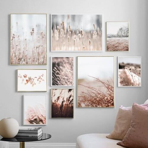 Wall Decor Posters and Prints for Living Room Pampas Grass Picture Noridc Home Decor Canvas Paintings Frameless Wall Art