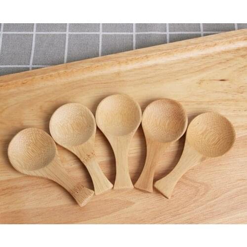 Natural Mini Bamboo Spoon Mini Short Handle Tea Spoon Coffee Beans Salt Tea Scoop SN3031