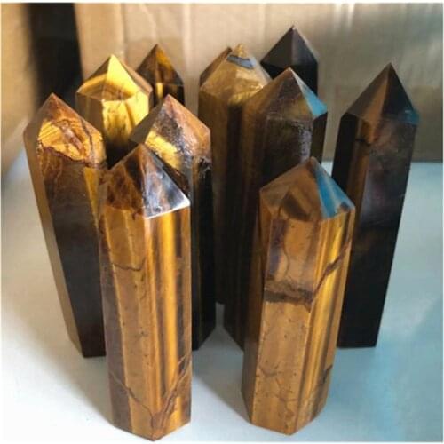 Natural Tiger Eye Wand Point Crystal Healing Stones For Decoration