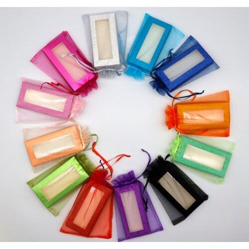 Newest 11x16cm Organza Eyelashes Bags for Mink Lash Decoration Cases Packaging Eyelashes Extension Makeup Tool Wholesale