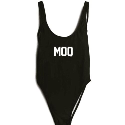 New arrival "MOO' one piece suit fashion women girls bathing suit open low back jumpsuit backless bodysuit swimwear beachwear