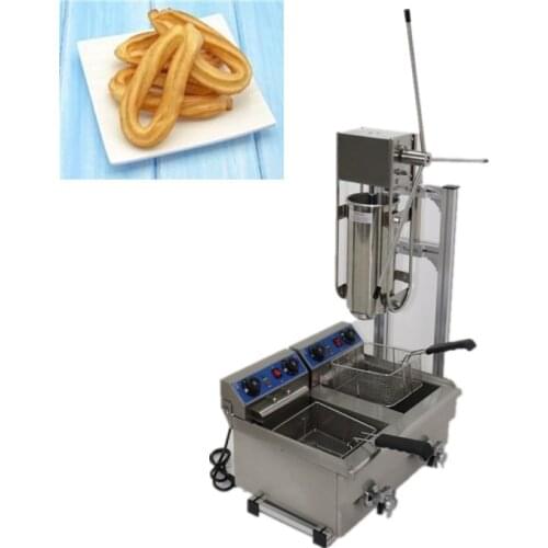 CE New product 5L Capactity Manual Churros Machine plus Working Stand and 12L Gas Deep Fryer