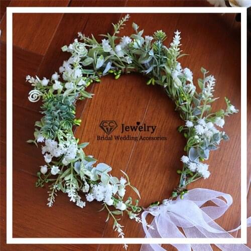 CC Hairband Headbands Flower Garland Wedding Hair Accessories for Women Forest Style Party Gift Hairbands Jewelry Crown mq106