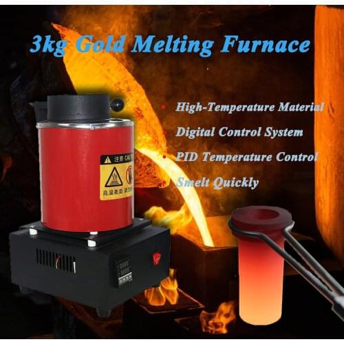 Metal Melting Furnace with LED Display Screen Jewelry Making Tools for Precious Metals Gold Silver Tin Aluminum Gift Crucible