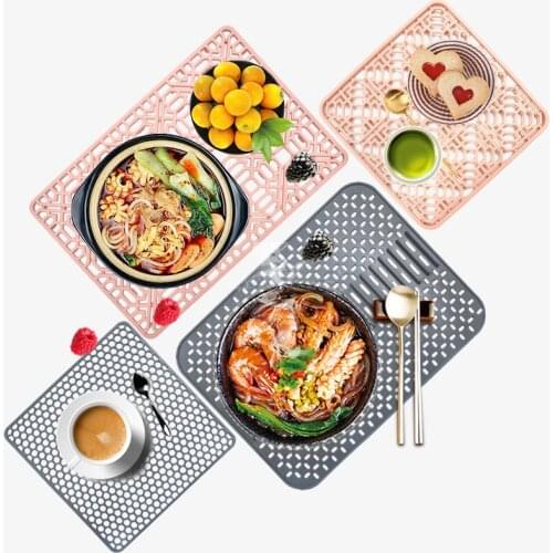 Practical Dish Drying Mat Waterproof Heat Insulation Silicone Multipurpose Anti-slip Table Mats for Dining Table Silicone Mat