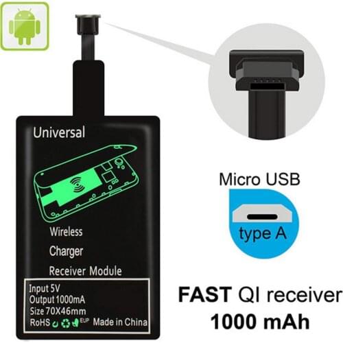 Qi Android USB Type C Universal Fast Wireless Charger Adapter For SamsungHuawei Xiaomi For Android Qi Wireless Charge Receiver