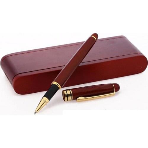 1 set Handmade Birch Wooden Ballpoint Pen and box 0.5mm Black Ink For Creative Gift for bussiness and school