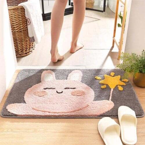 Anti-slip Doormat Vacuuming Kitchen Bedroom Bath Floor Mats Entrance Doormats Absorption Cartoon Animals Anti-slip Carpets Rug