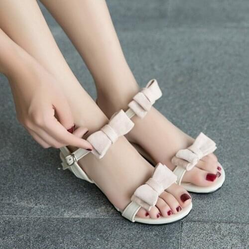Big Size summer flat sandals ladies women shoes woman Butterfly knot with sandals