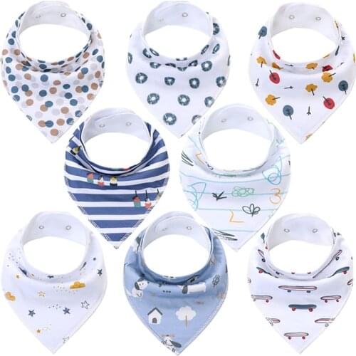 Newborn bibs 100% Cotton Bandana Bibs for Drooling Teething Infant Adjstable Snaps Absorbent Soft For Boys & Girls Baby Gift