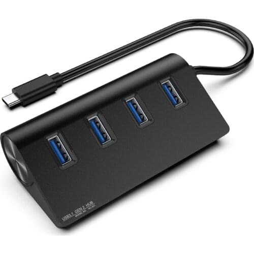 Type C HUB USB 3.1 Gen 2 Adapter 4 Ports Male to Female USB C to USB A Multi Splitter for Laptop Desktop Dock Station Computer