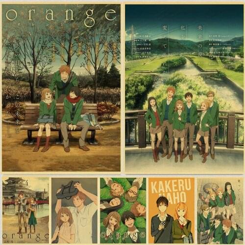 Japanese Anime ORANGE Character Campus youth love story Shojo manga Retro Poster Print Kraft Paper Wall Art Picture Home Decor