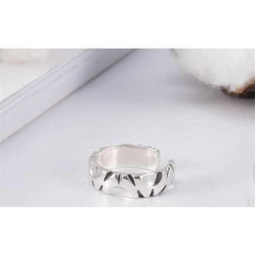 YPAY Vintage Thai Silver Opening Adjustable Rings for Women Men 100% 925 Sterling Silver Toe Ring Fine Party Jewelry YMR428