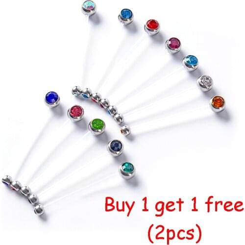 2PCS Pregnancy Women Jewelry Flexible Fashion Baby Navel Piercing Pregnant Belly Ring Body Piercing Jewelry Belly Button Rings