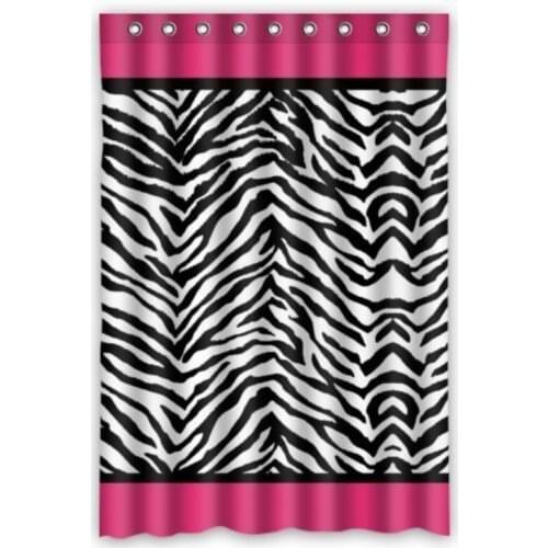 Memory Home Pink Zebra Print Stripes Lines Design Bathroom Shower Curtain Shower Rings Included -Best Visual Enjoyment for You